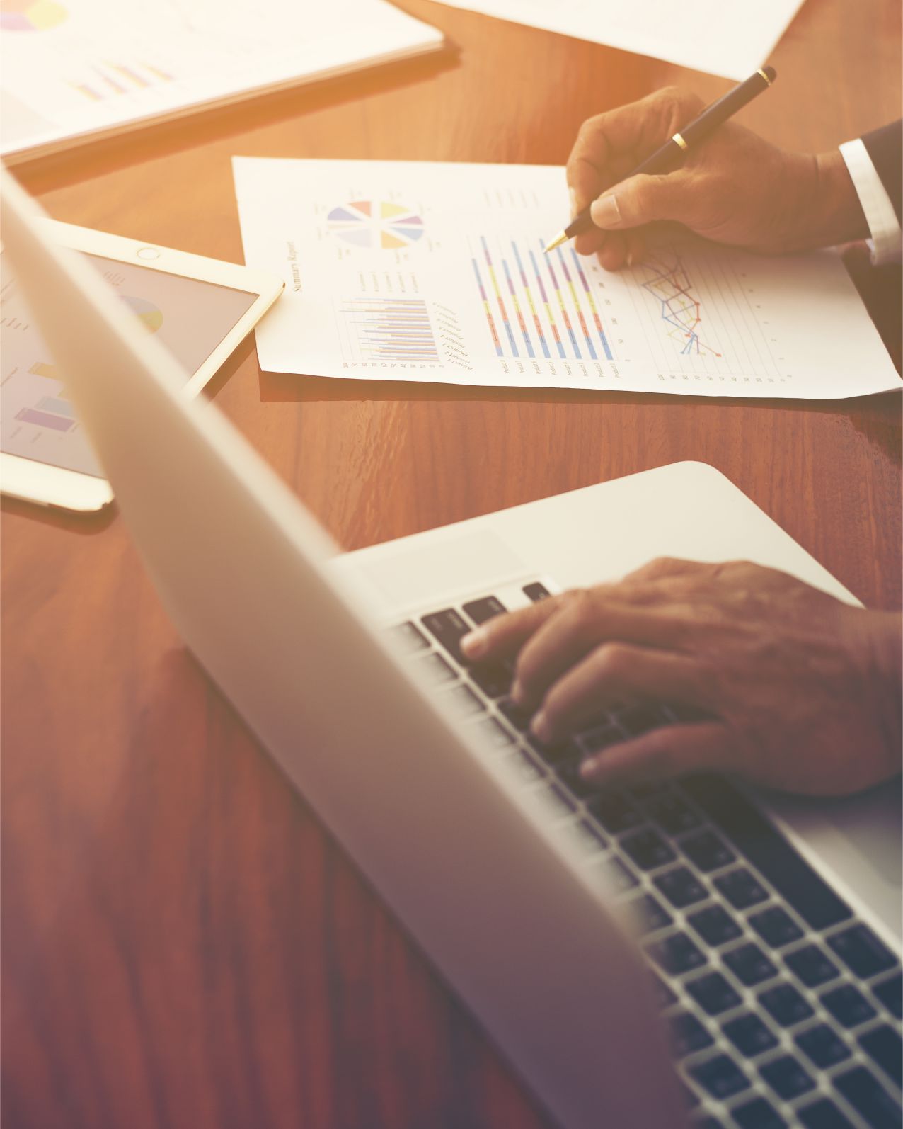 Professional reviewing financial statements